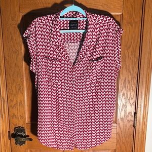Jachs Girfriend New York Zigzag Patterned Button Down Shirt